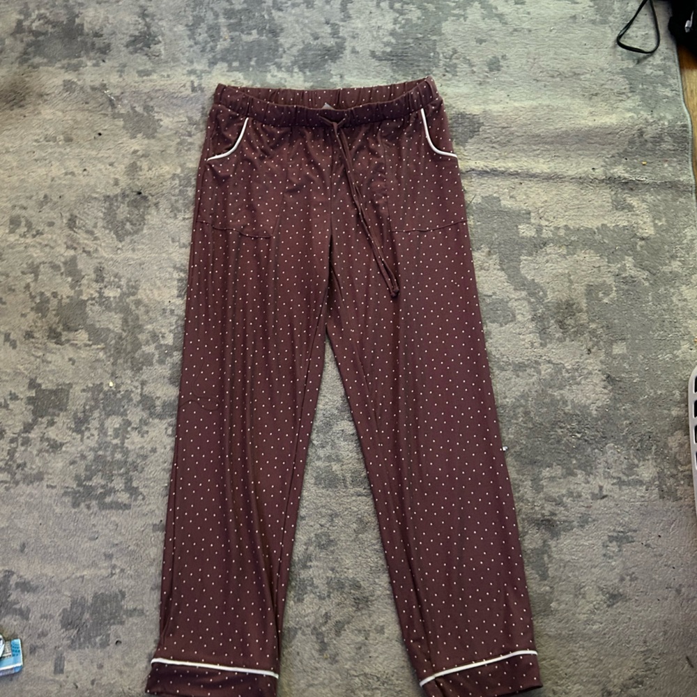 Brown Polka Dot Pajama Pants